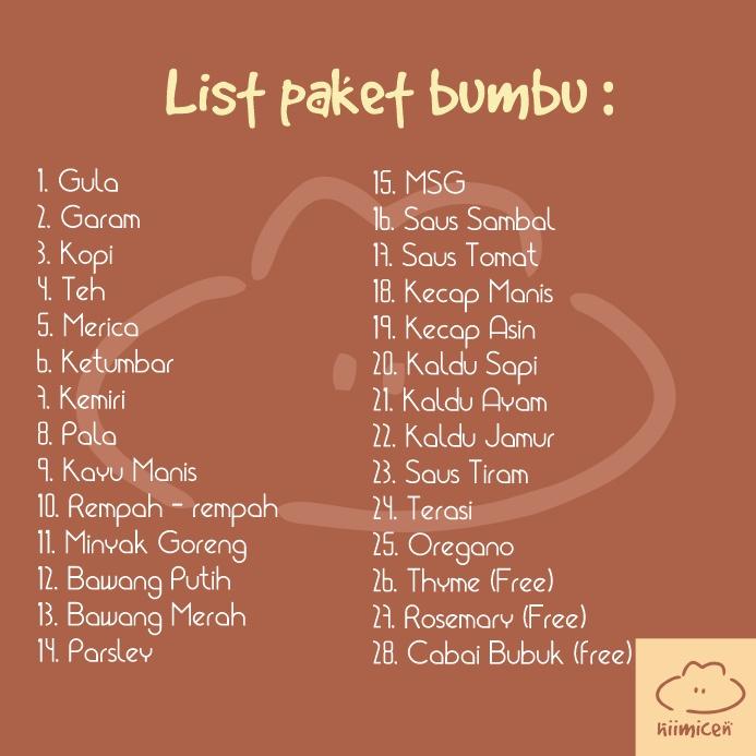 Hiimicen - Ready Paket Label Bumbu -| Stiker Bumbu Anti Air