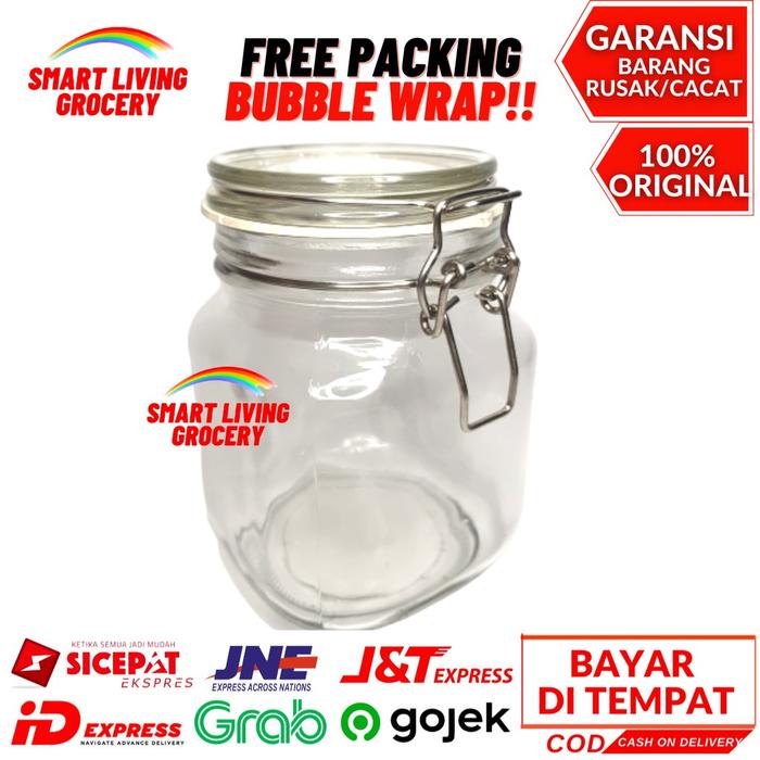Toples Kaca Kedap Udara Jar Wadah Tempat Penyimpanan Makanan Bumbu