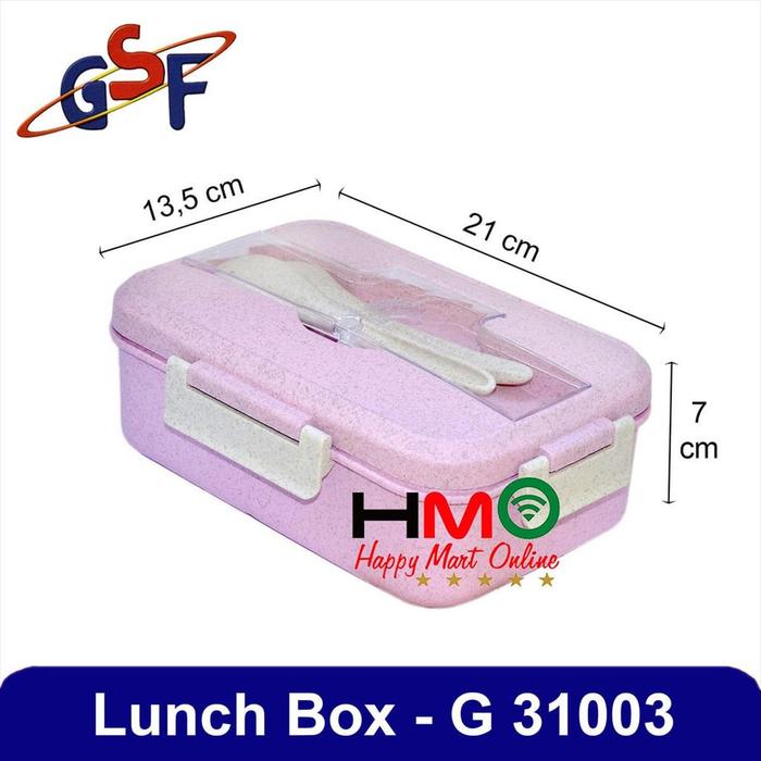 Husk Fiber Lunch Box 1000 Ml Jerami Gandum + Sendok Gsf-31003