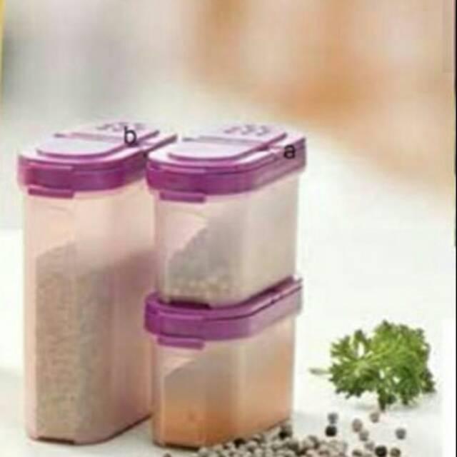 Spice T Go Promo Tupperware Ori Wadah Bumbu Ungu Set Isi 3 Pcs