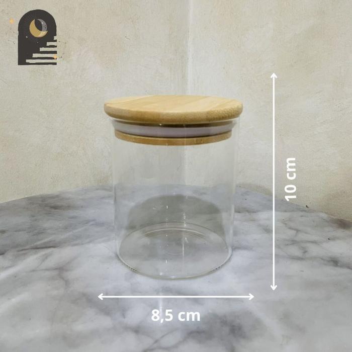 Toples Bumbu Dapur Tutup Kayu Free Label Stiker