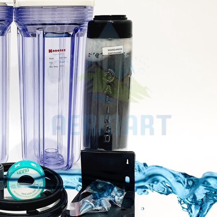 Filter Air Sumur 2 Housing Clear - Siap Pakai - Sedimen Dan Manganese