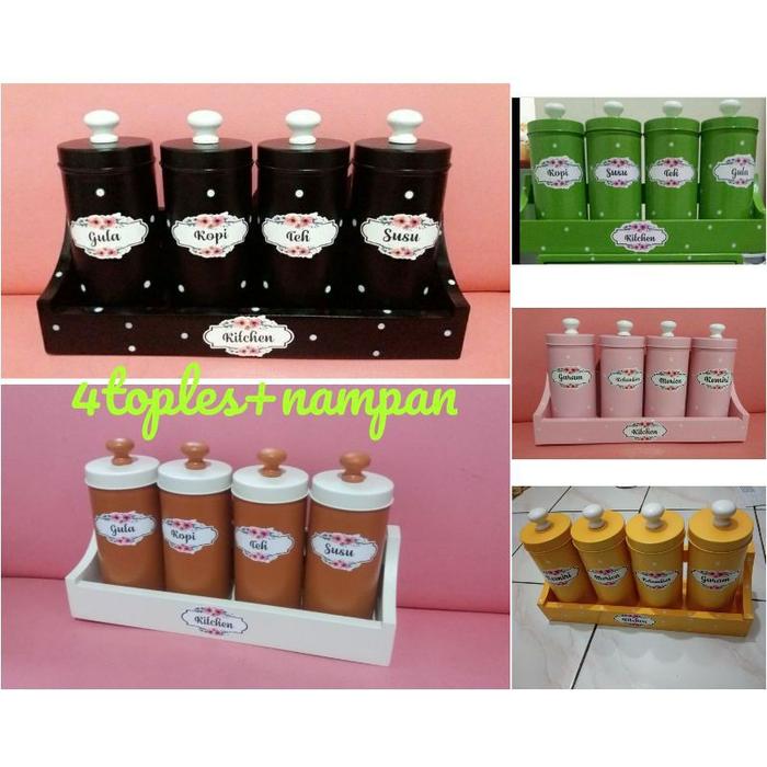 Rak Bumbu/Rak Dapur/Tempat Gula,Teh,Kopi Handmade/Coffee Jar,(4
