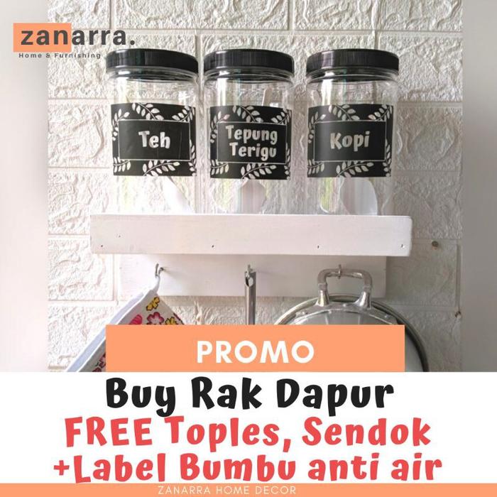 Rak Dapur Tempat Bumbu Rak Botol Gratis Toples Stiker Bumbu Gantung