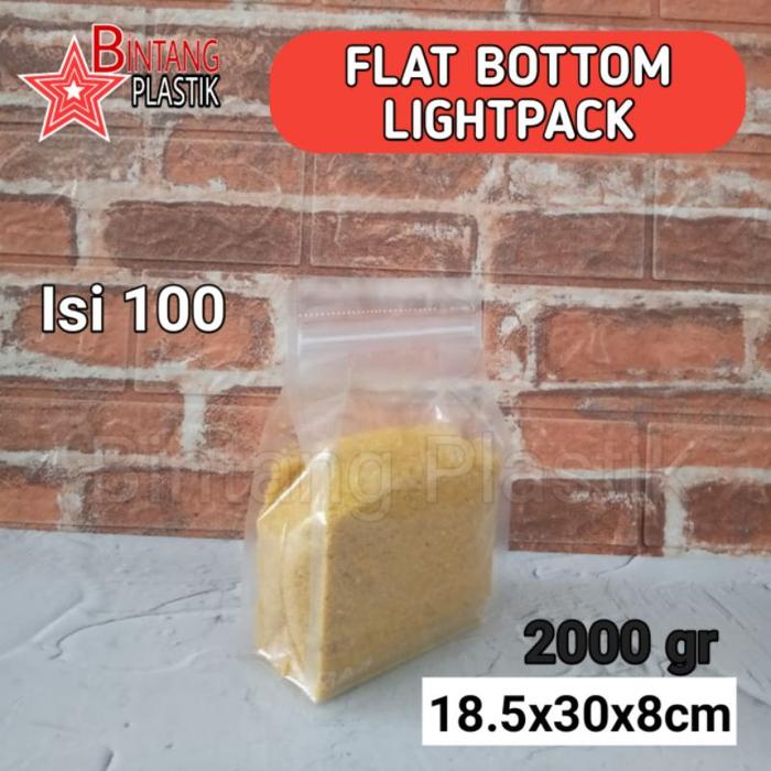 Isi 100 Pcs Flat Bottom Bening 2000 Gram Fb Lightpack Kpack Kemasan