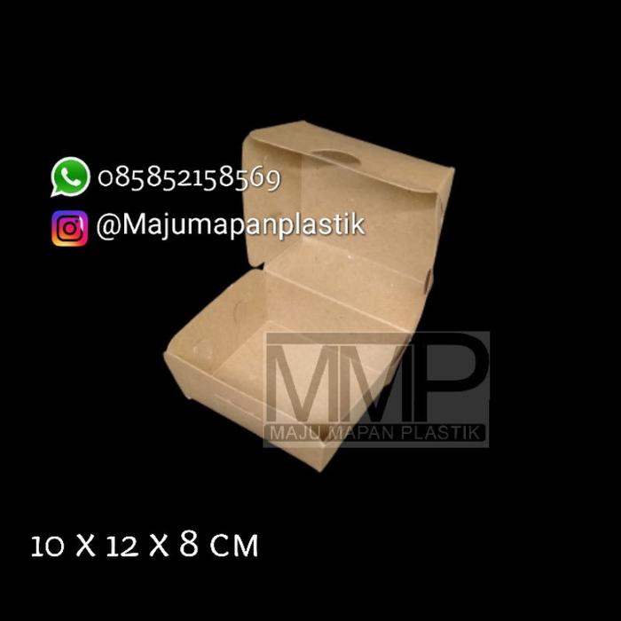[50 Pcs] Lunch Box Burger Kraft / Box Burger Coklat / Kotak Burger