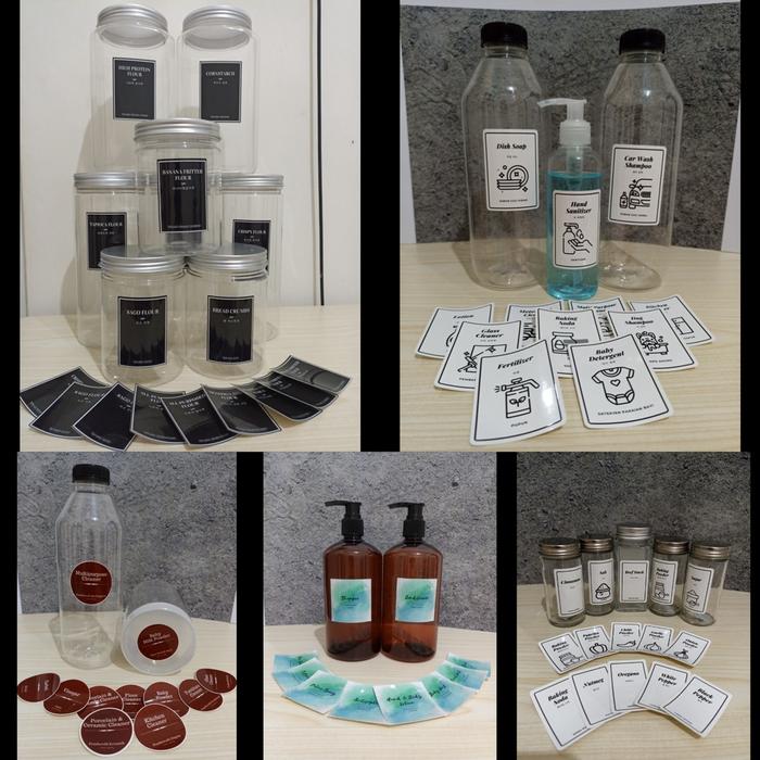 Custom - Sticker Label Bumbu Dapur Dan Rumah - Kitchen Essentials -