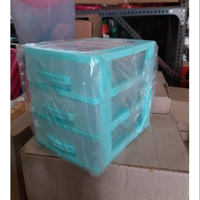 Laci Kotak Box Container Susun 3 Bahan Plastik Murah Grosir