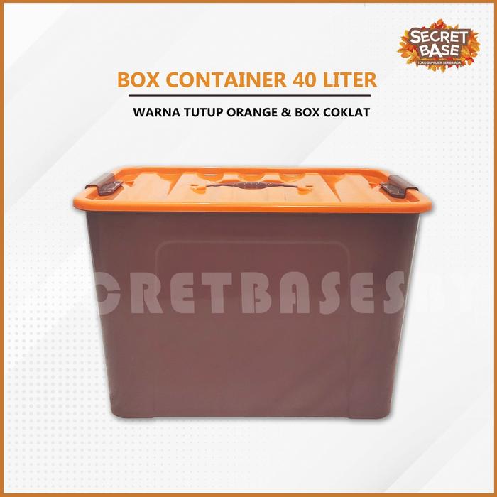 Box Container 40 Liter - Coklat Dengan Handel / Box Container 40L
