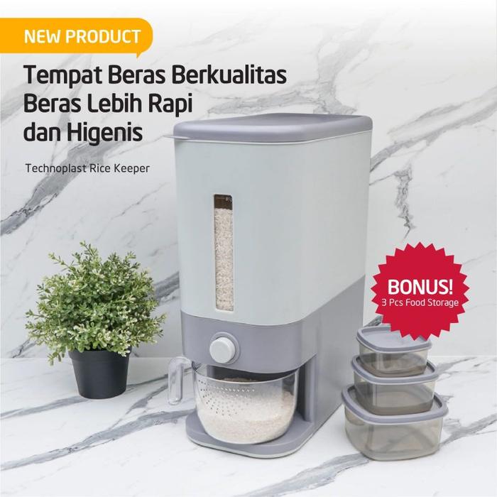 Dispenser Beras Technoplast | Wadah Beras Tempat Beras Rice Box Rice