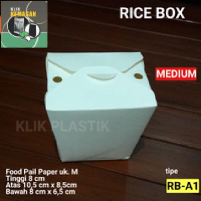 Ricebox Medium/Foodpail Rice Box Papercup Papersoup Kotak Nasi Bento