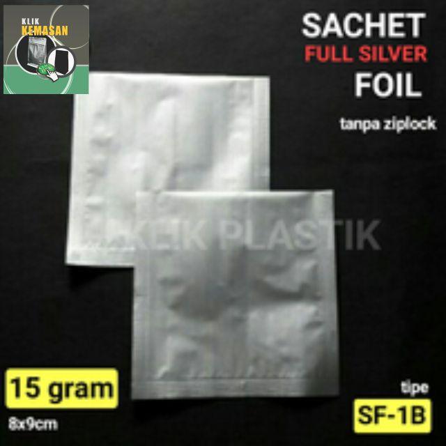 Sachet Full Silver 15Gr/Kemasan Kopi Bubuk Bumbu Plastik Klip