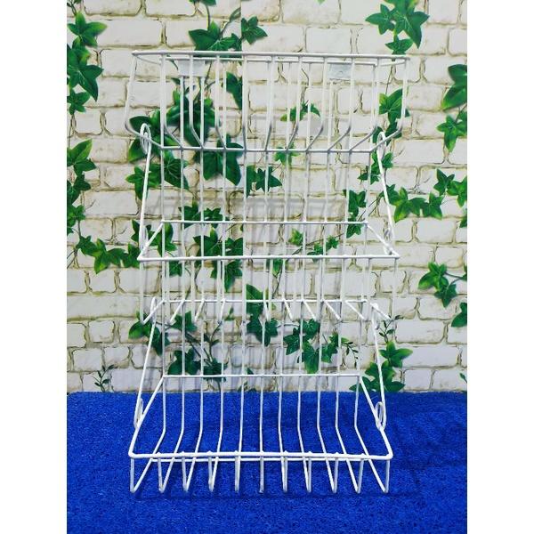 Rak Botol Vinil Susun 3 / Rak Bumbu Besi / Rak Dapur / Rak Gantung /