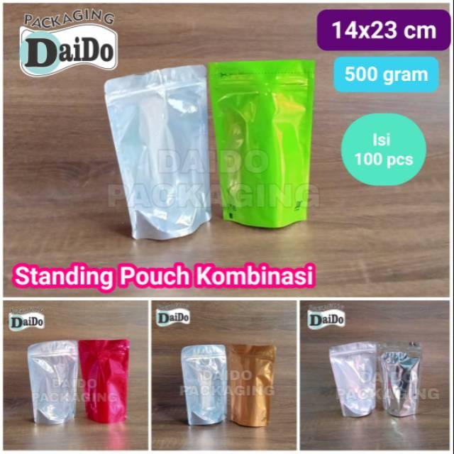 Standing Pouch Transmetz 500 Gram 14X23 Cm Kemasan Kpack Isi 100
