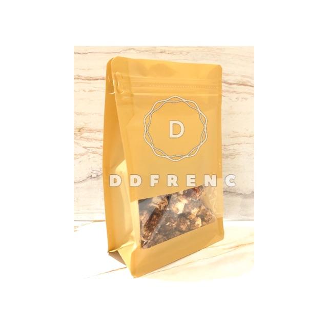 Kemasan Gusset 250 Ecopack Flat Bottom Window Paper Kopi Granola Teh