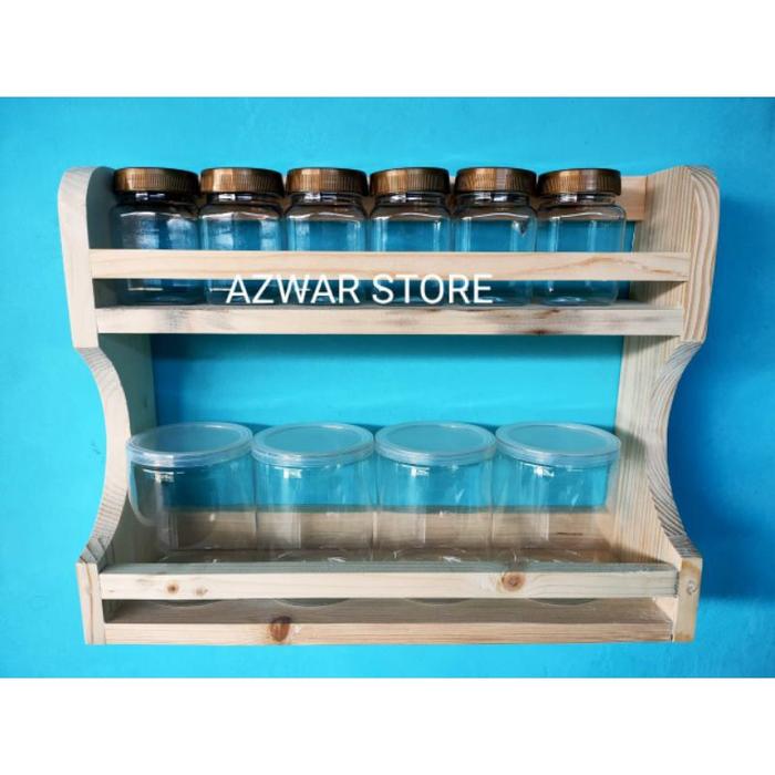 Rak Bumbu Serbaguna Susun 2 Set Toples