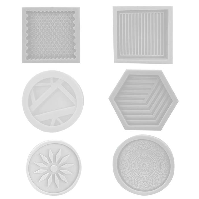 Siy Epoxy Resin Silicone Tray Mold Coaster Resin Molds Cup Mat Epoxy