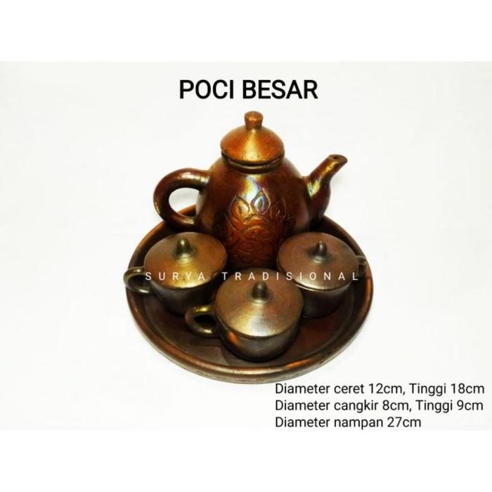 Poci Set Teko Teh Poci Tanah Liat