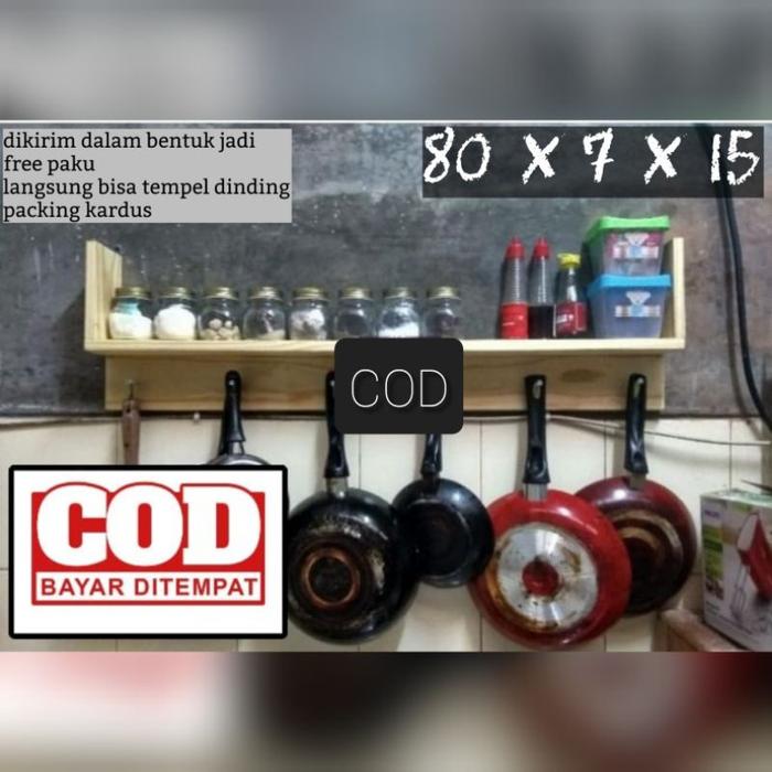 Rak Bumbu / Rak Bumbu Kayu / Rak Bumbu Dinding / Rak Bumbu Tempel