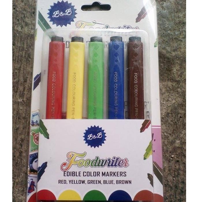 Set Isi 5 Edible Pen Bolpen Makanan Foodwriter Foodwriter Bolpen Warna