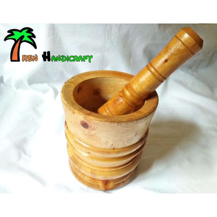 Lumpang Kayu Mahoni 17Cm/Lumpang Besar