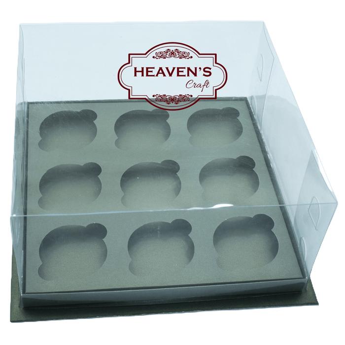 Box Cupcake Isi 9 Hijau Gelap