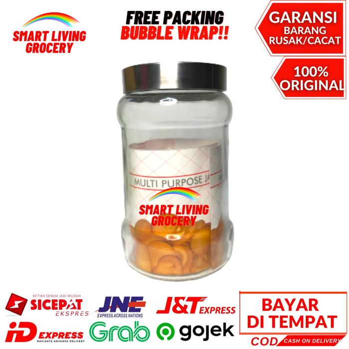 Toples Kaca Wadah Jar Tempat Penyimpanan Makanan Bumbu Snack Camilan