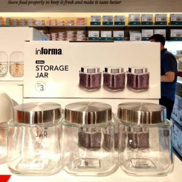 Toples Kaca Unik Lebaran Set 3||Toples Set2 Elemental 550Ml Informa