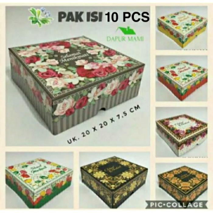 Dapurmami 10 Bijl Dos Snack Box Lipat Kotak Nasi Lipat Motif Kotak Kue
