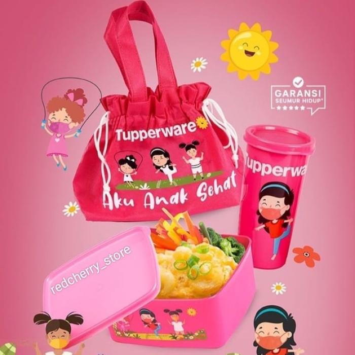Free Ongkir Tupperware Aku Anak Sehat Box / Lunch Box / Tepak Makan /