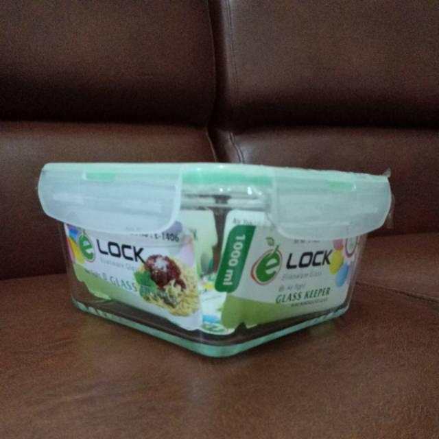 Kotak Makan Kaca Segi Elianware 1000 Ml