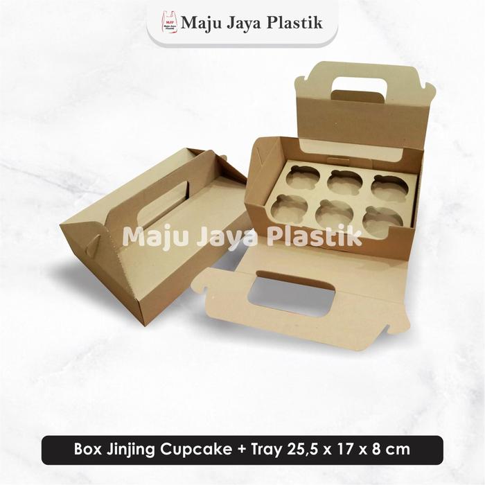 Box Cupcake 25.5X17X8 Cm (Isi 5Pcs) / Eflute/ Box E-Flute Gable Box /