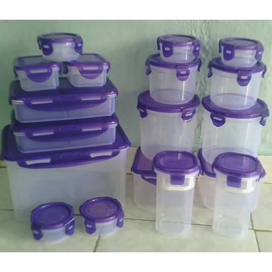 Tus Toples Tempat Kue Green Leaf Lock Four Set Of 18 Pcs - Include 2