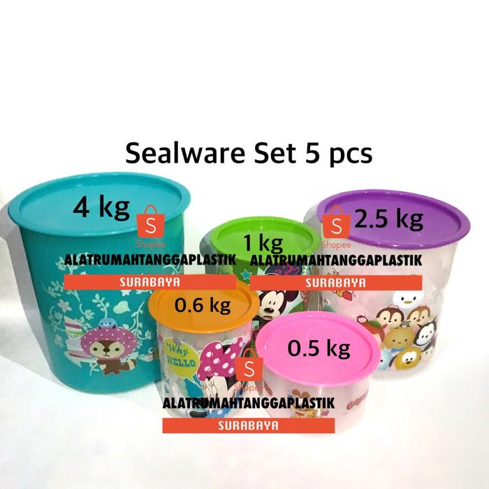 1 Set (5Pcs) Toples Sealware Calista Odate Set (0.5, 0.6, 1, 2.5, 4Kg)