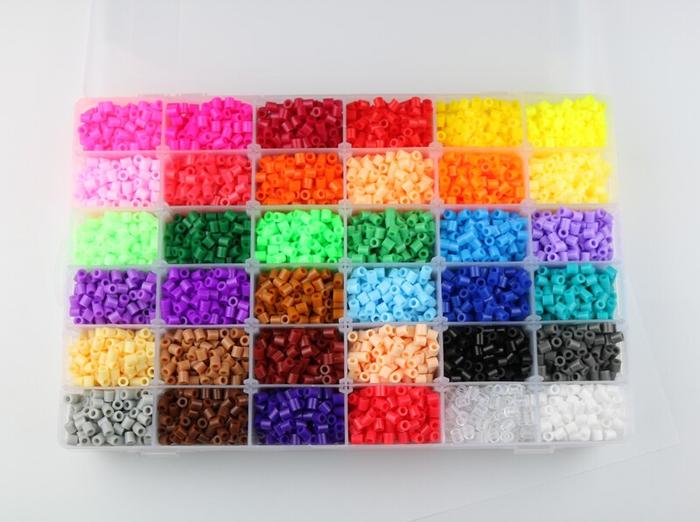 Kit Perler 5Mm, Manik-manik Hama dengan Aksesori Templat untuk