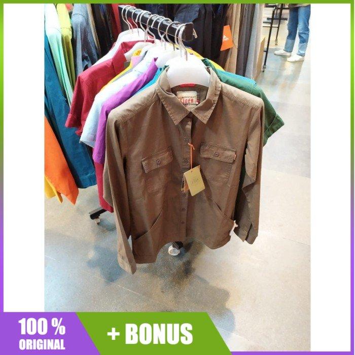 Kemeja Cewek Eiger Basswood Woman Shirt Brown Coklat 91000 4770 Ori
