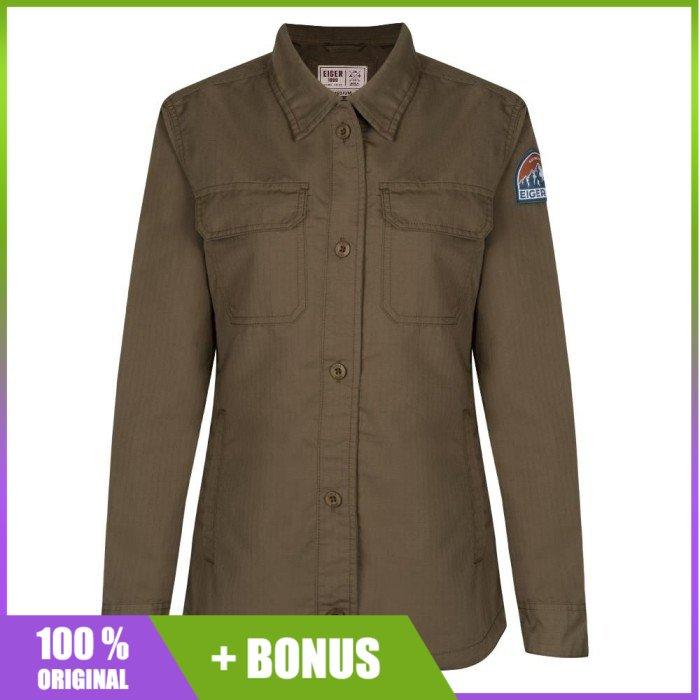 Kemeja Cewek Eiger WANOKAKA SHACKET SHIRT Brown 91000 6795 Original