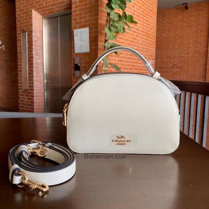 COACH Serena Satchel Crossbody Bag In White Plain Leather