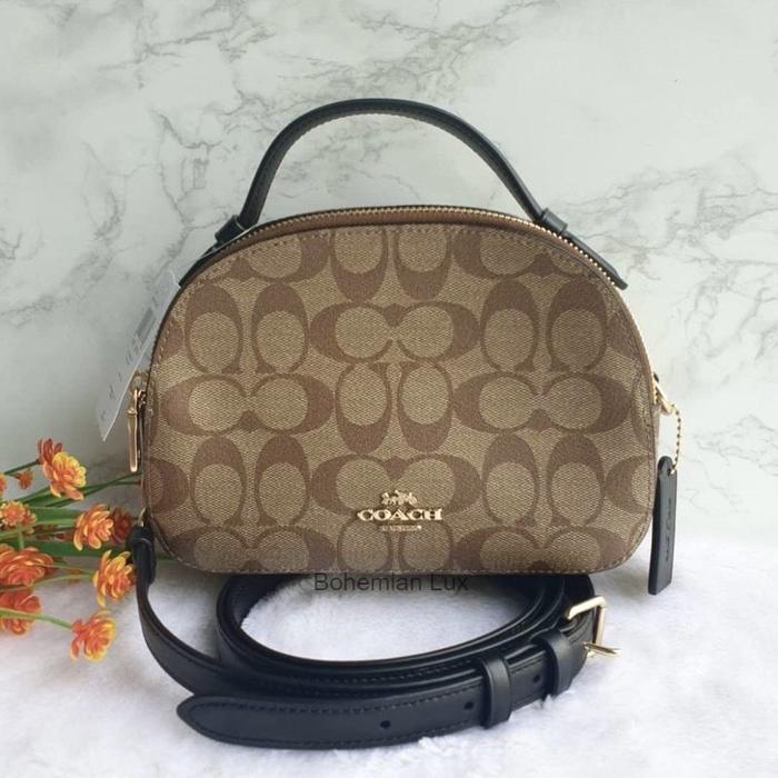 COACH Serena Satchel Crossbody Bag In Brown and Black Colorblock