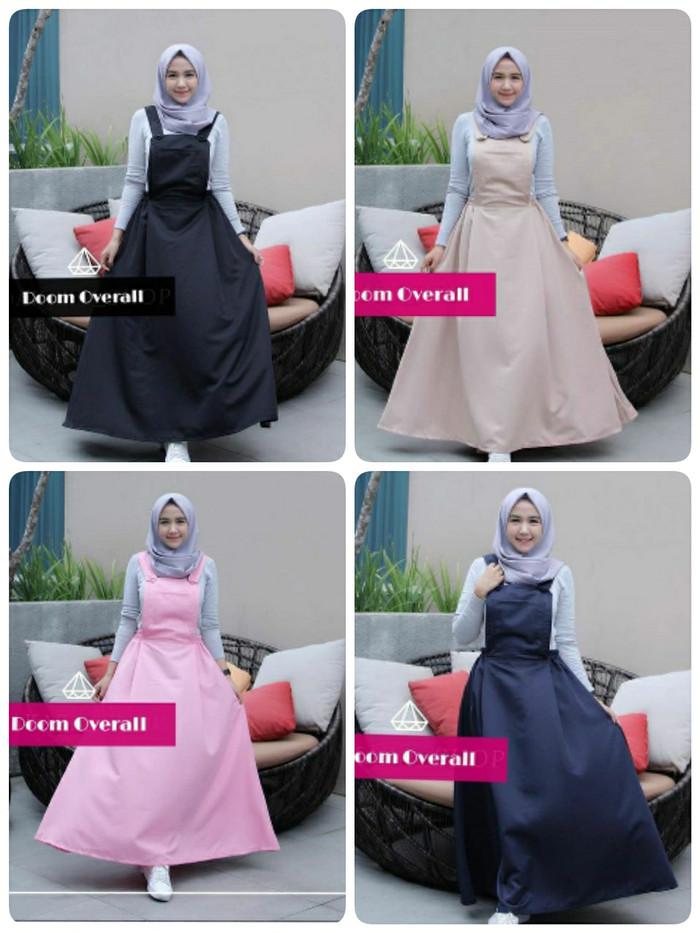 kelly overall long skirt/rok kodok panjang muslim/rok bertali remaja