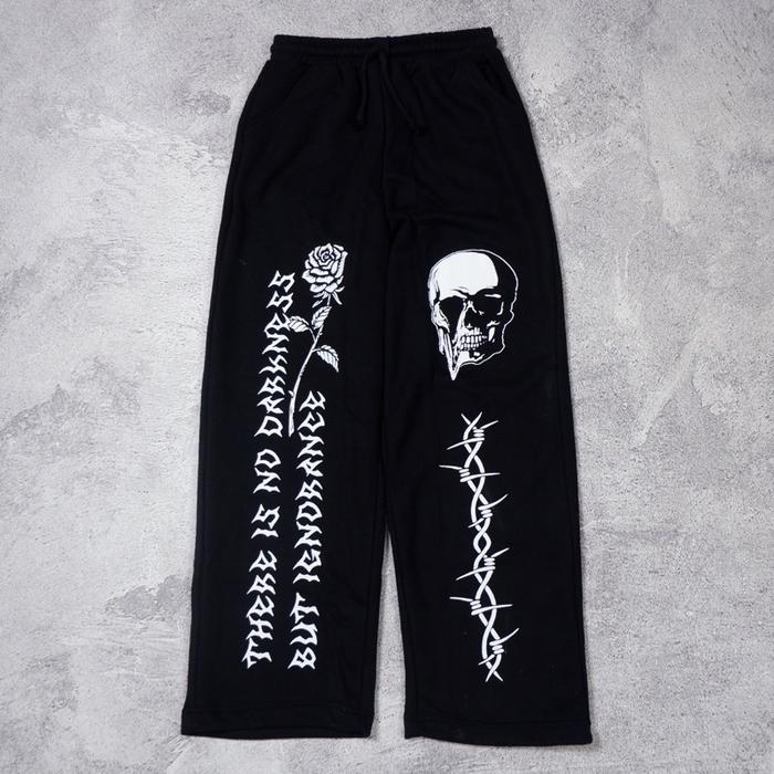graphic chino longpants black pants sweatpants six66