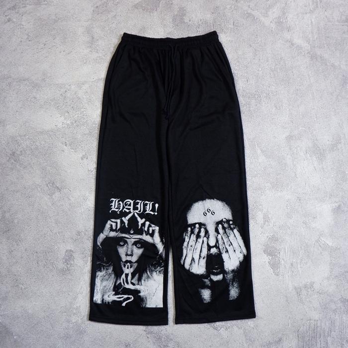 graphic chino longpants black pants sweatpants HAILL