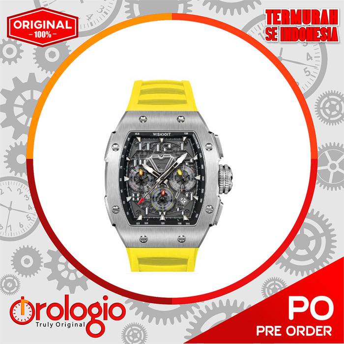 WISHDOIT RACING | GT CHRONO-SILVERY WATCH (YELLOW STRAP)