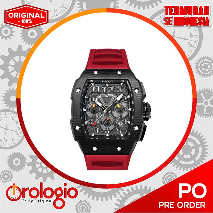 Jam Tangan WISHDOIT Racing GT Chrono Black (Red Strap)