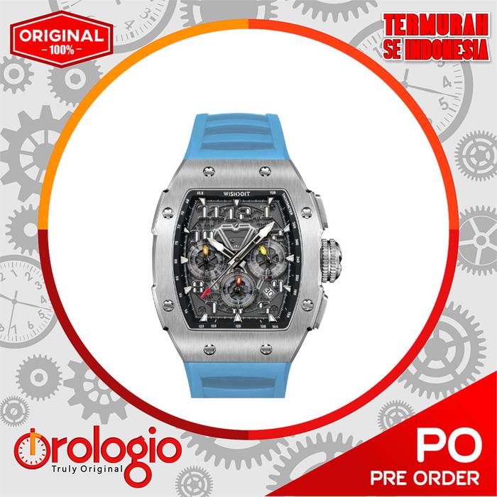 WISHDOIT RACING | GT CHRONO-SILVERY WATCH (LIGHT BLUE STRAP)