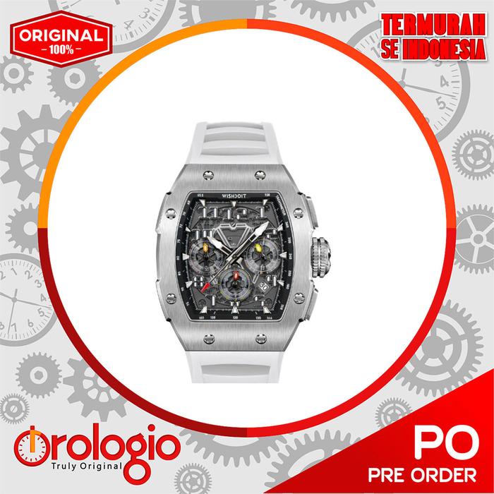 WISHDOIT RACING | GT CHRONO-SILVERY WATCH (WHITE STRAP)