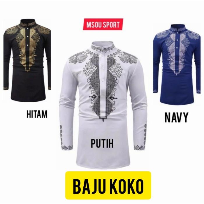 baju koko kemeja muslim pria india bordir ORI