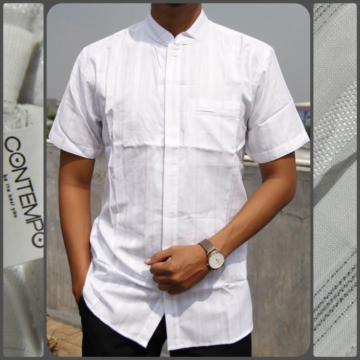 Baju Koko Pria Contempo Lengan Pendek Motif Bordir 08 | Baju Muslim