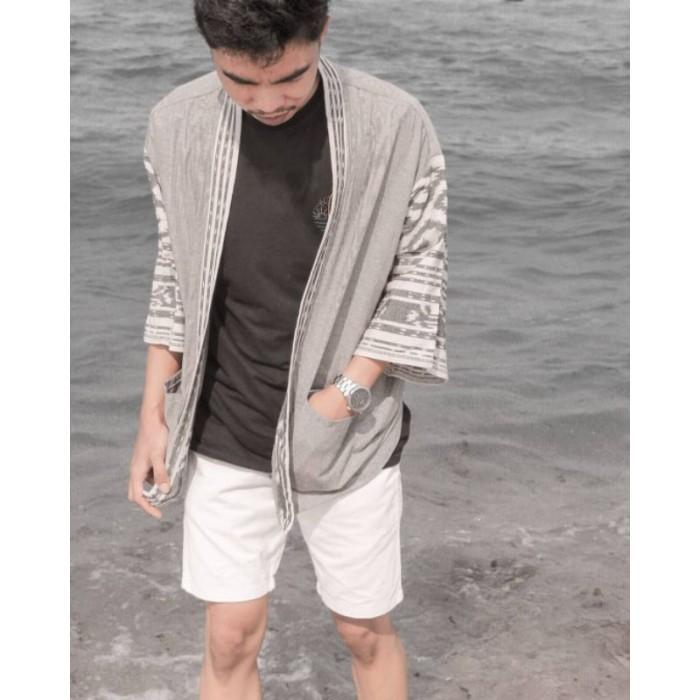KIMONO CARDIGAN OUTER BATIK TENUN SONGKET PRIA UNISEX BLAZER KONDANGAN