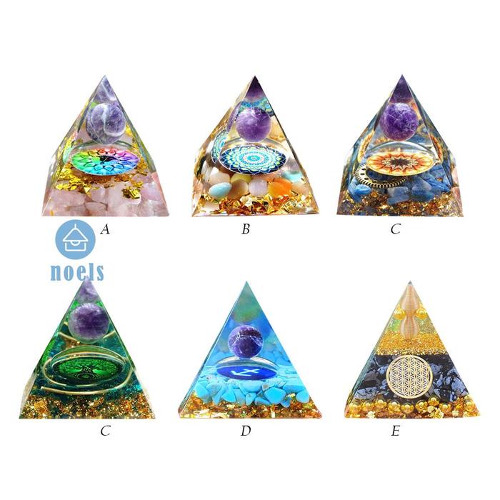 Noelsx Orgonite Piramida Kristal Amethyst Peridot Generator Energi
